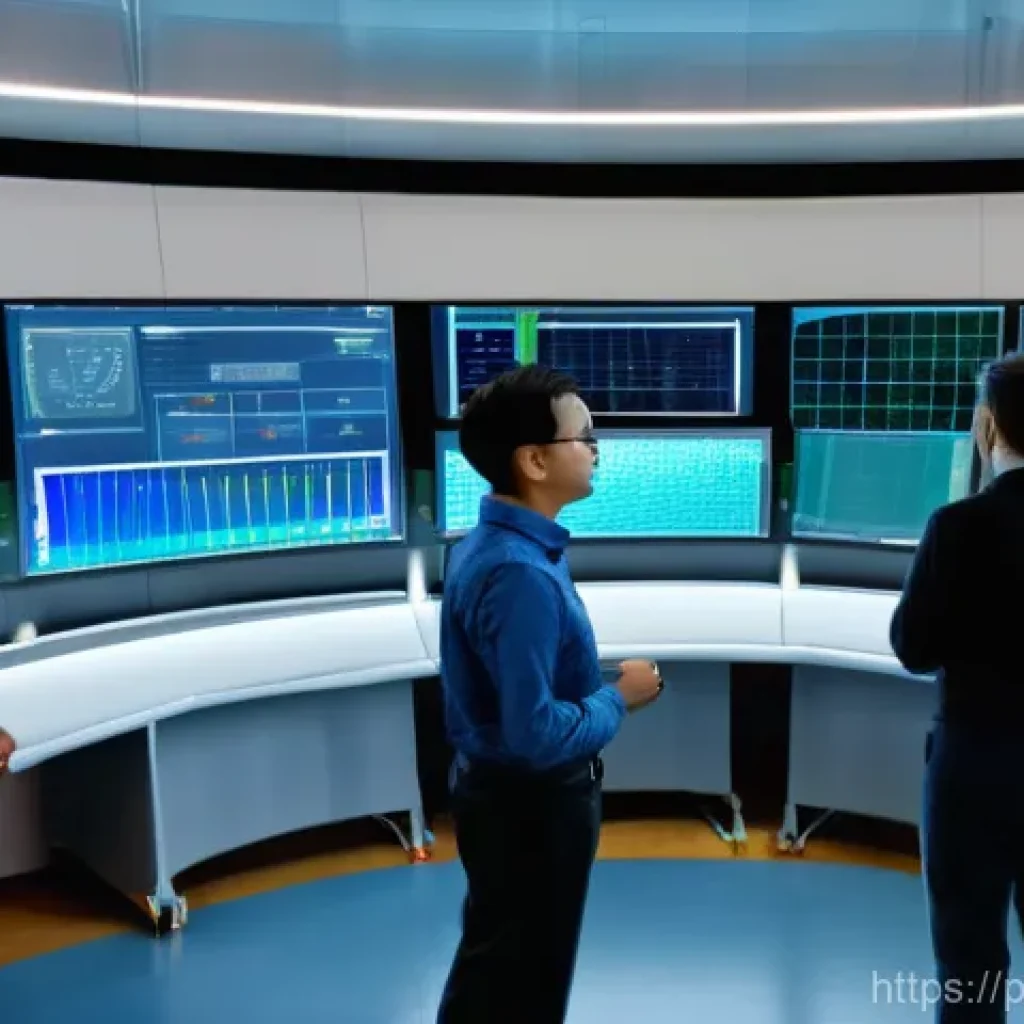 공장자동화와 AI 기술 접목 - **Prompt 1: The Intelligent Factory Control Hub**
"A wide-angle, high-resolution image of a futu...