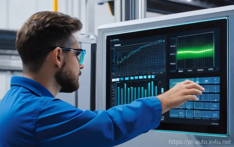 공장자동화 유지보수 업무 팁 - **Prompt 1: The Future of Predictive Maintenance**
A wide shot of a pristine, modern factory flo...