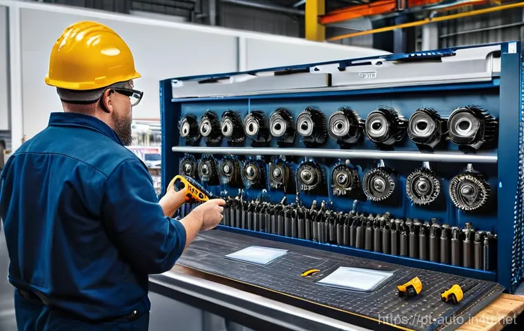 공장자동화 유지보수 업무 팁 - **Prompt 1: The Future of Predictive Maintenance**
    A wide shot of a pristine, modern factory flo...