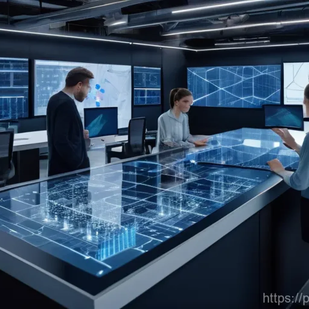 산업용 네트워크 설계 실무 - **Industrial Network Blueprint: Precision and Planning**
An intricate, high-angle wide shot of a...