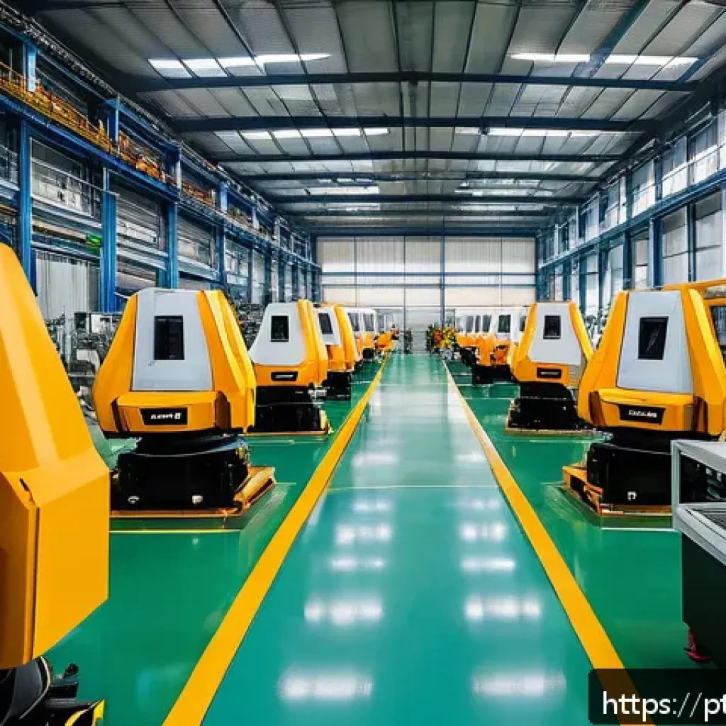 스마트 팩토리 사례 분석 - A modern Brazilian factory production line featuring intelligent automation technology, with diverse...
